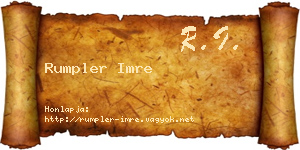 Rumpler Imre névjegykártya